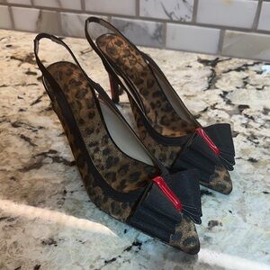 Stylish Leopard Print Slingback Heels